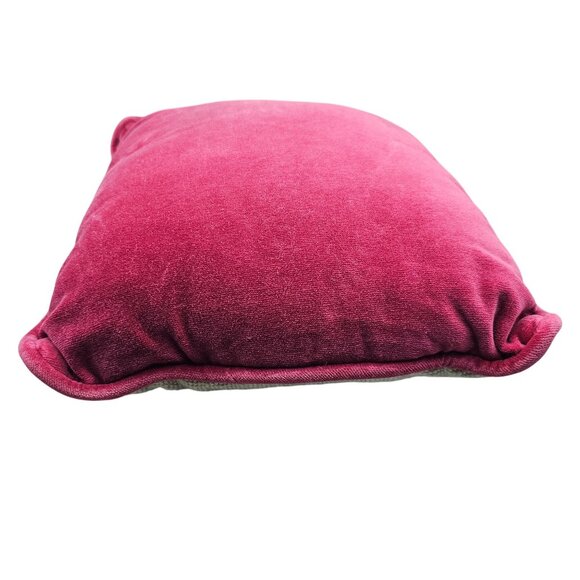 Vintage Floral Needlepoint Throw Pillow With Velvet Backing 11"x11" - Picture 5 of 16